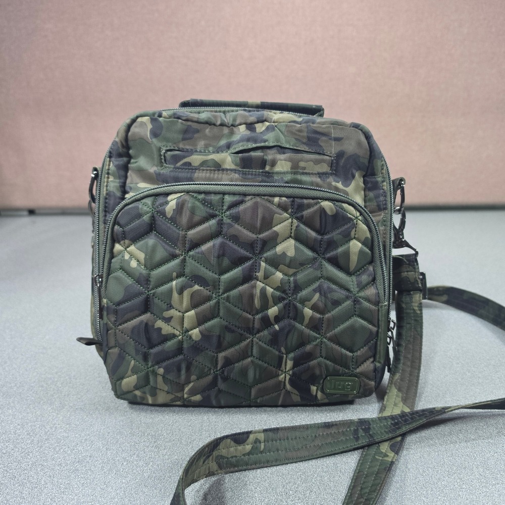 Lug Ranger Crossbody Bag Unisex Medium Camo Green Excellent Quilted Utility